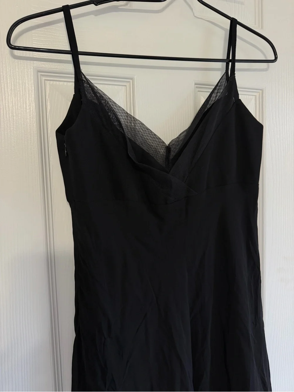 Vintage Odessa 90s Black Silk Slip Dress Minimalist Mob Wife Y2K  SZ 6